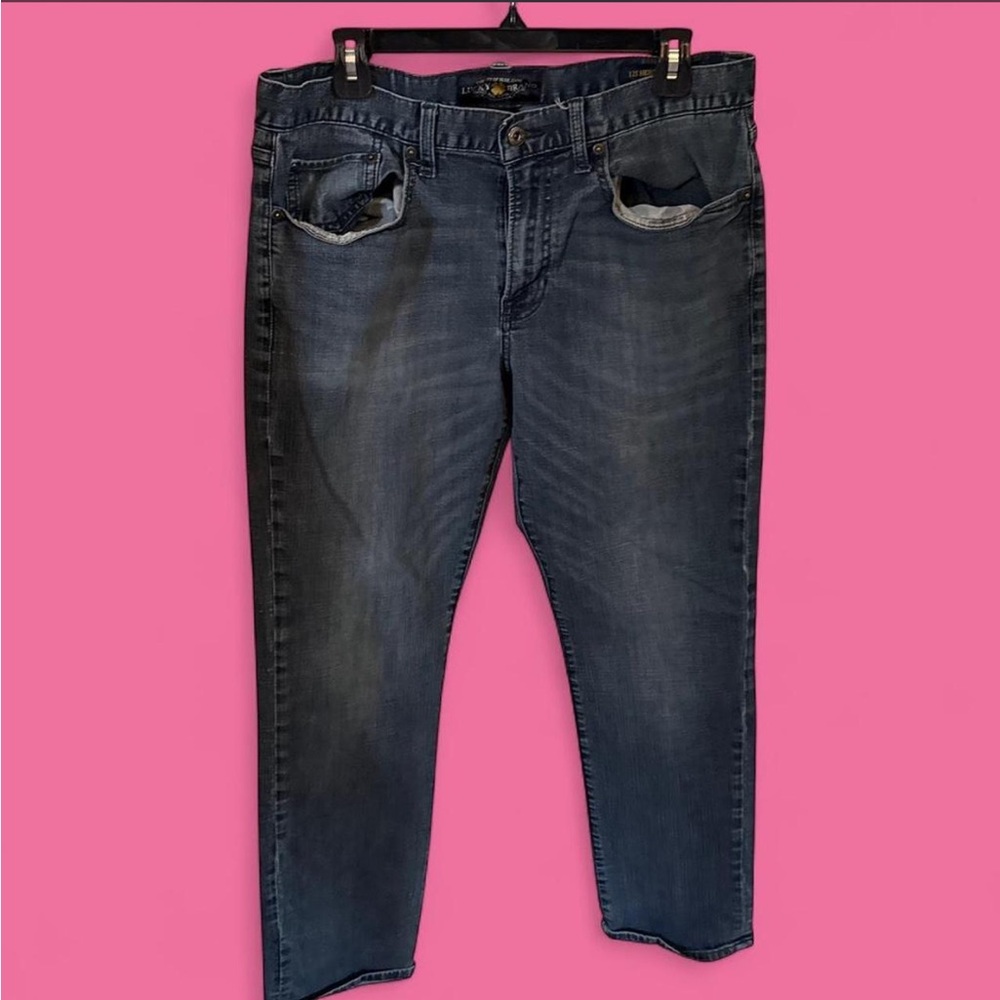 Lucky Brand Men's Slim Straight Jeans in Dark Blue Wash